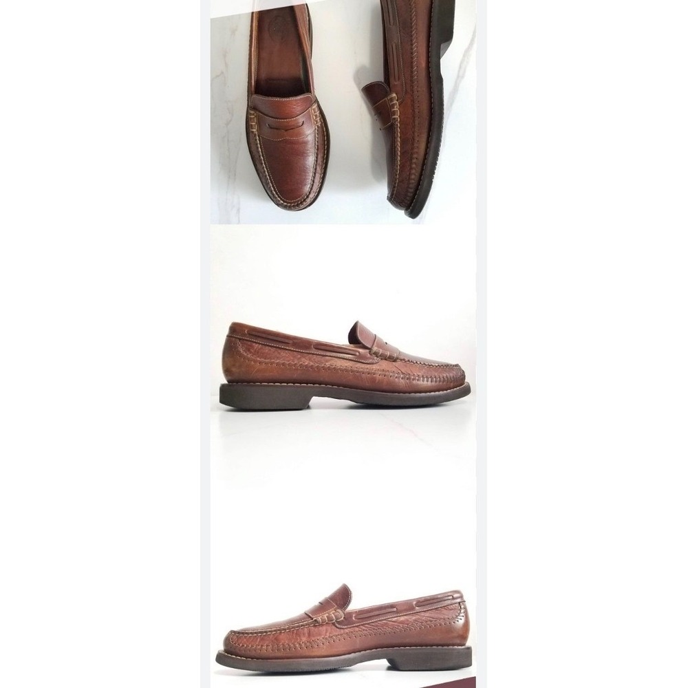 H.S. Trask Brown Leather Penny Loafers Slip On Men's 9.5 Classic Prep Luxury